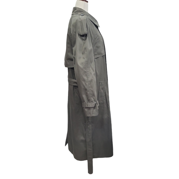 London Fog men's Removable Liner Double Breast Long Brown Trench Coat 42R warm - Picture 3 of 16